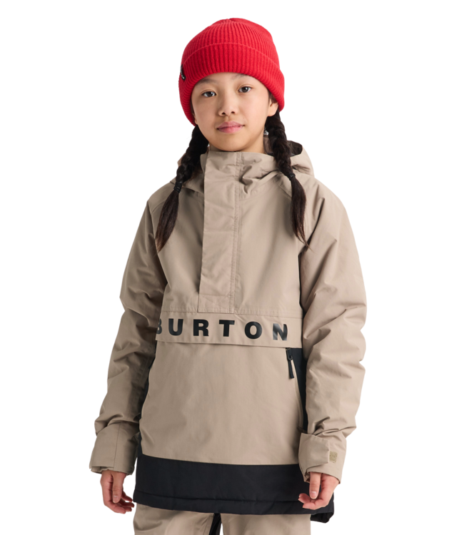 BURTON KIDS FROSTNER ANORAK JACKET SUMMIT TAUPE TRUE BLACK 2027