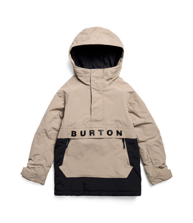 BURTON KIDS FROSTNER ANORAK JACKET SUMMIT TAUPE TRUE BLACK 2027