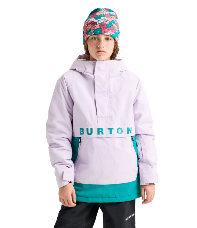 BURTON KIDS FROSTNER ANORAK JACKET MOONDUST PURPLE PACIFIC TEAL 2027