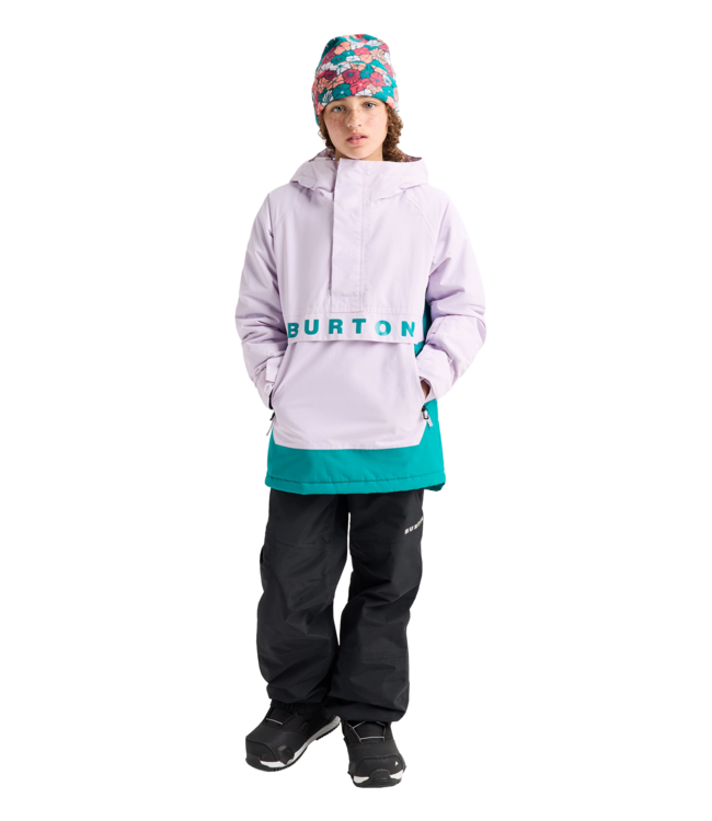 BURTON KIDS FROSTNER ANORAK JACKET MOONDUST PURPLE PACIFIC TEAL 2027