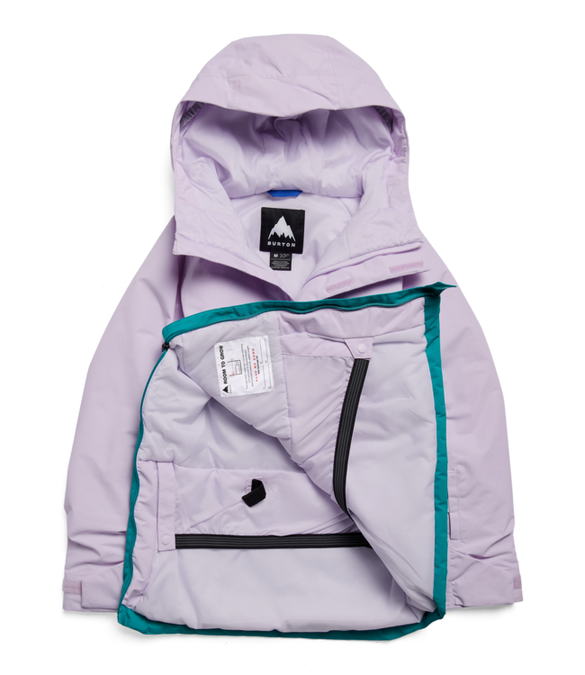 BURTON KIDS FROSTNER ANORAK JACKET MOONDUST PURPLE PACIFIC TEAL 2027