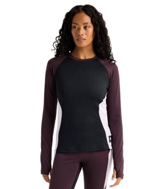 BURTON BURTON WOMENS SYNTHETIC MIDWEIGHT BASE LAYER CREW TRUE BLACK BEAR HUG BROWN 2027