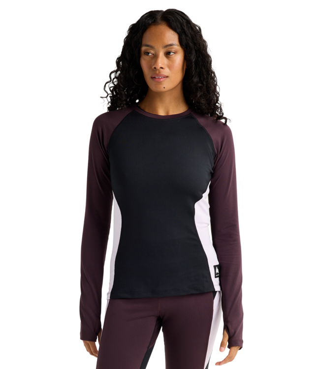 BURTON WOMENS SYNTHETIC MIDWEIGHT BASE LAYER CREW TRUE BLACK BEAR HUG BROWN 2027
