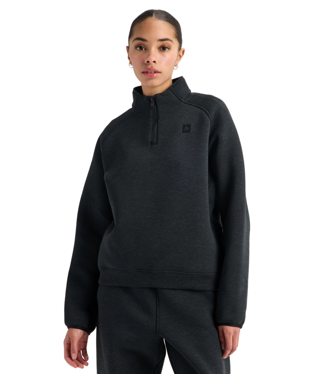 BURTON WOMENS SPACECLOUD QUARTER ZIP TRUE BLACK HEAT 2027