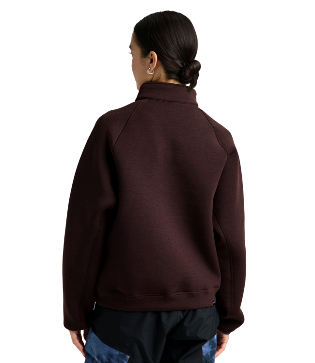 BURTON WOMENS SPACECLOUD QUARTER ZIP BEAR HUG BROWN 2027
