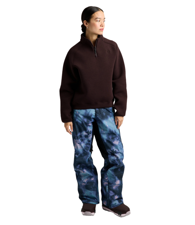 BURTON WOMENS SPACECLOUD QUARTER ZIP BEAR HUG BROWN 2027