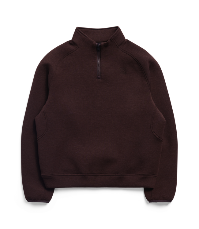BURTON WOMENS SPACECLOUD QUARTER ZIP BEAR HUG BROWN 2027