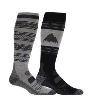 BURTON BURTON MENS PERFORMANCE LIGHTWEIGHT 2 PACK SNOW SOCKS TRUE BLACK 2027