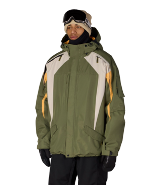 686 686 MENS 2003 ATOM JACKET FATIGUE GREEN COLORBLOCK 2027