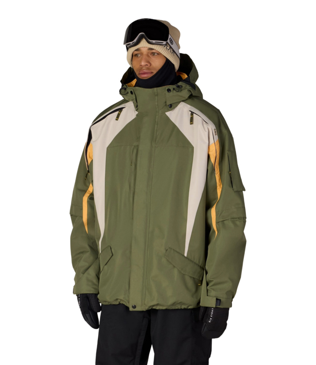 686 MENS 2003 ATOM JACKET FATIGUE GREEN COLORBLOCK 2027