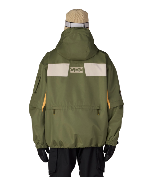 686 MENS 2003 ATOM JACKET FATIGUE GREEN COLORBLOCK 2027