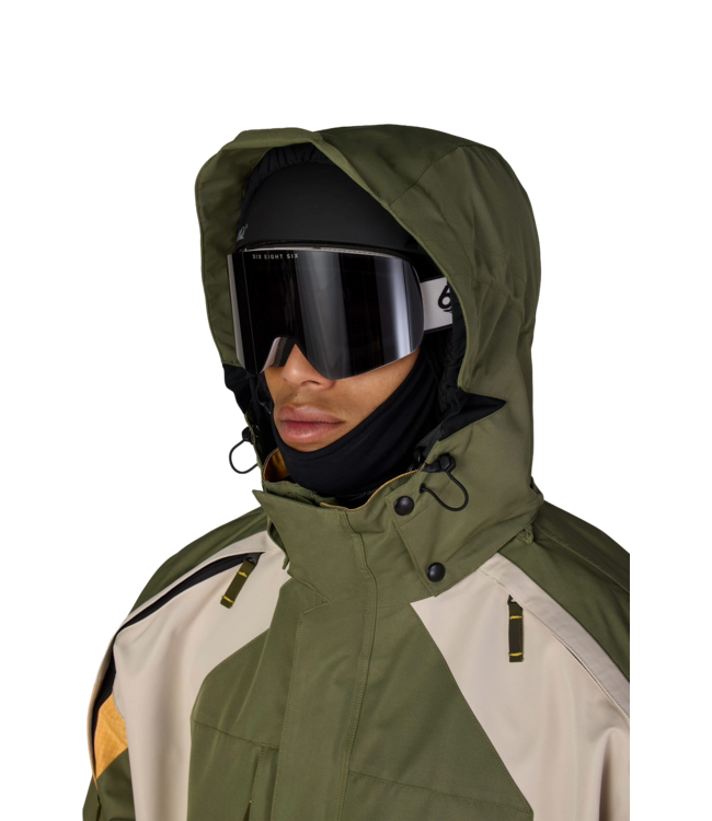 686 MENS 2003 ATOM JACKET FATIGUE GREEN COLORBLOCK 2027