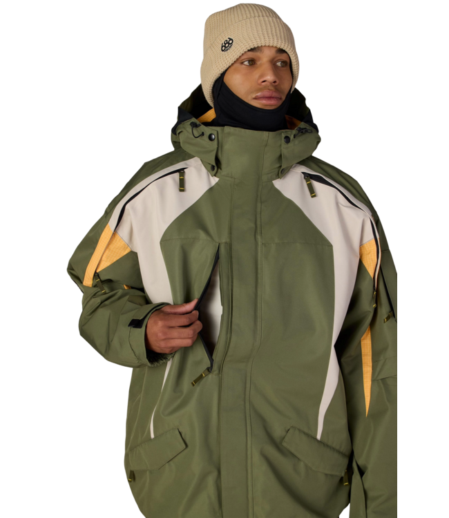 686 MENS 2003 ATOM JACKET FATIGUE GREEN COLORBLOCK 2027