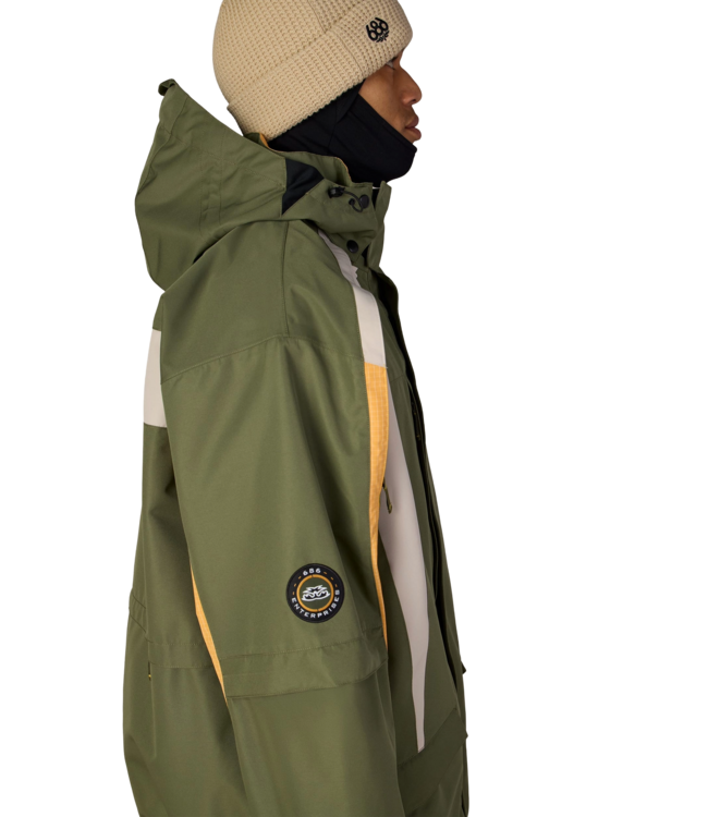686 MENS 2003 ATOM JACKET FATIGUE GREEN COLORBLOCK 2027