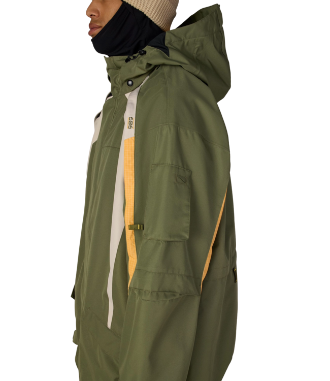 686 MENS 2003 ATOM JACKET FATIGUE GREEN COLORBLOCK 2027