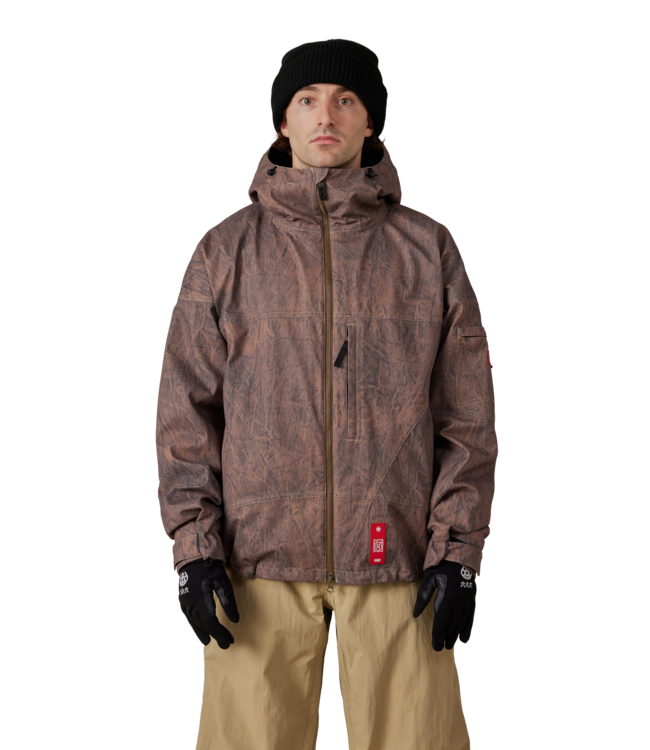686 MENS DOJO SHELL JACKET BROWN CRINKLE WASH 2027