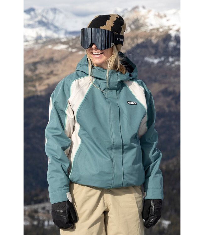 686 WOMENS HOLOGRAM SHELL JACKET PALE FIRN COLOURBLOCK 2027