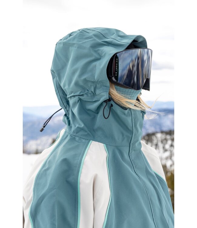 686 WOMENS HOLOGRAM SHELL JACKET PALE FIRN COLOURBLOCK 2027