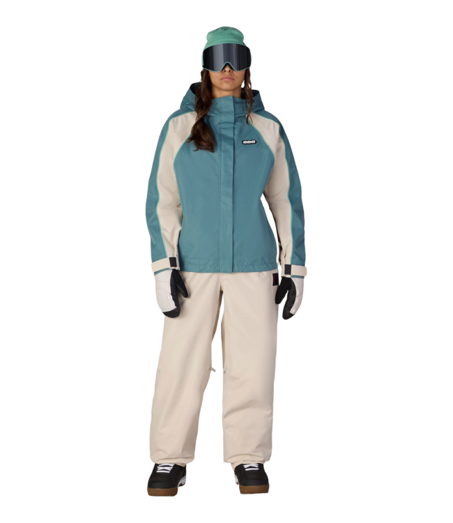 686 WOMENS HOLOGRAM SHELL JACKET PALE FIRN COLOURBLOCK 2027