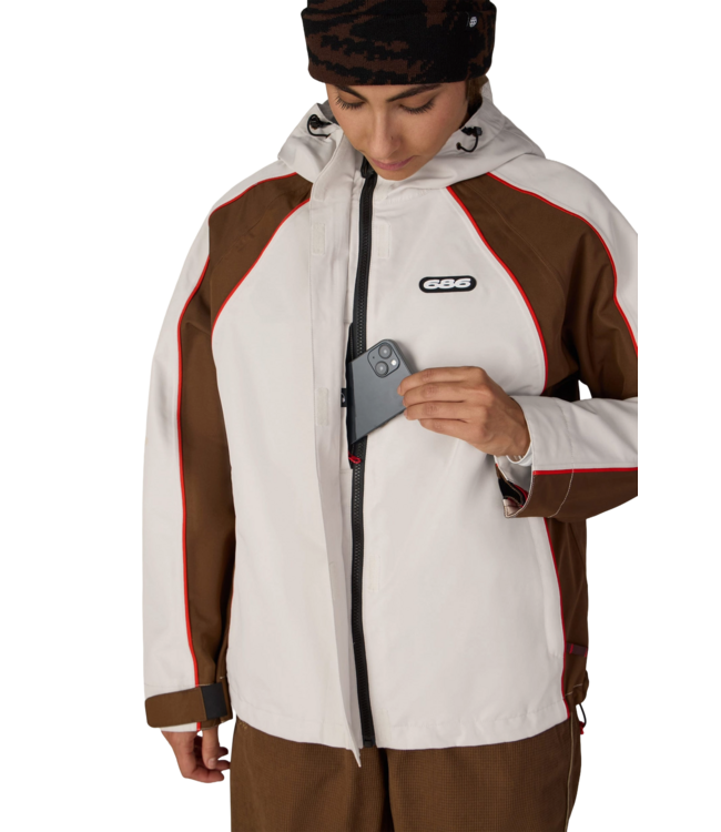 686 WOMENS HOLOGRAM SHELL JACKET LIMESTONE COLOURBLOCK 2027
