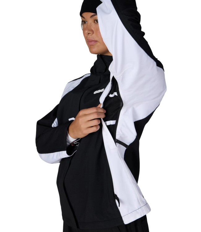 686 WOMENS HOLOGRAM SHELL JACKET BLACK WHITE COLOURBLOCK 2027