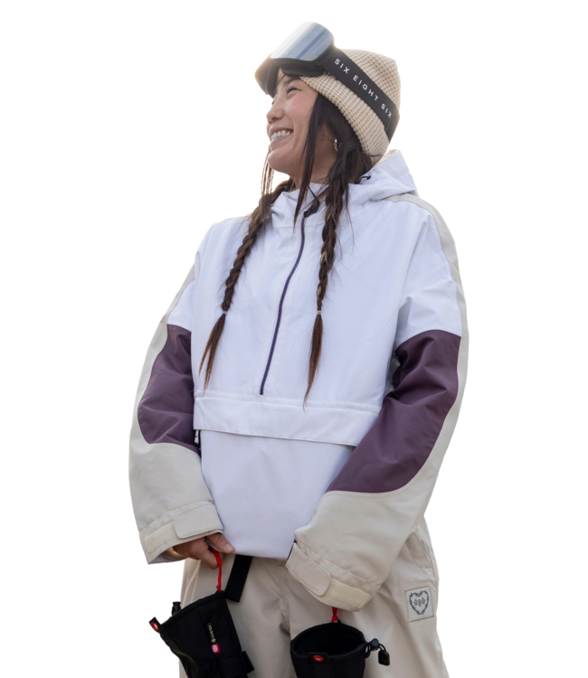 686 WOMENS OUTLINE SHELL ANORAK WHITE COLOURBLOCK 2027