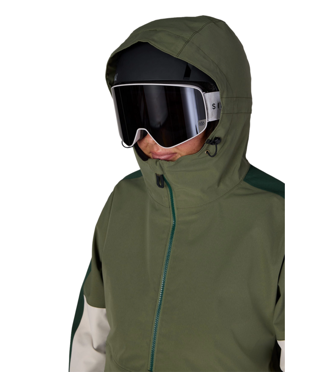 686 WOMENS OUTLINE SHELL ANORAK FATIGUE GREEN COLOURBLOCK 2027