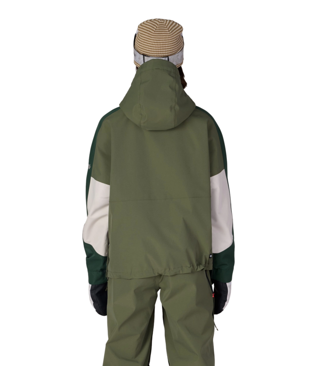 686 WOMENS OUTLINE SHELL ANORAK FATIGUE GREEN COLOURBLOCK 2027
