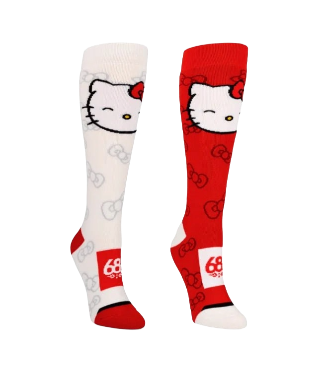 686 WOMENS HELLO KITTY SNOW SOCKS - 2 PACK ASSORTED 2027