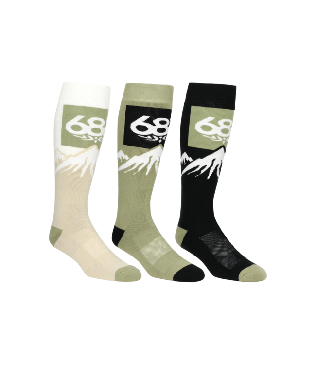 686 MENS SNOW CAPS SNOW SOCKS 3-PACK SNOW SOCKS ASSORTED 2 2027