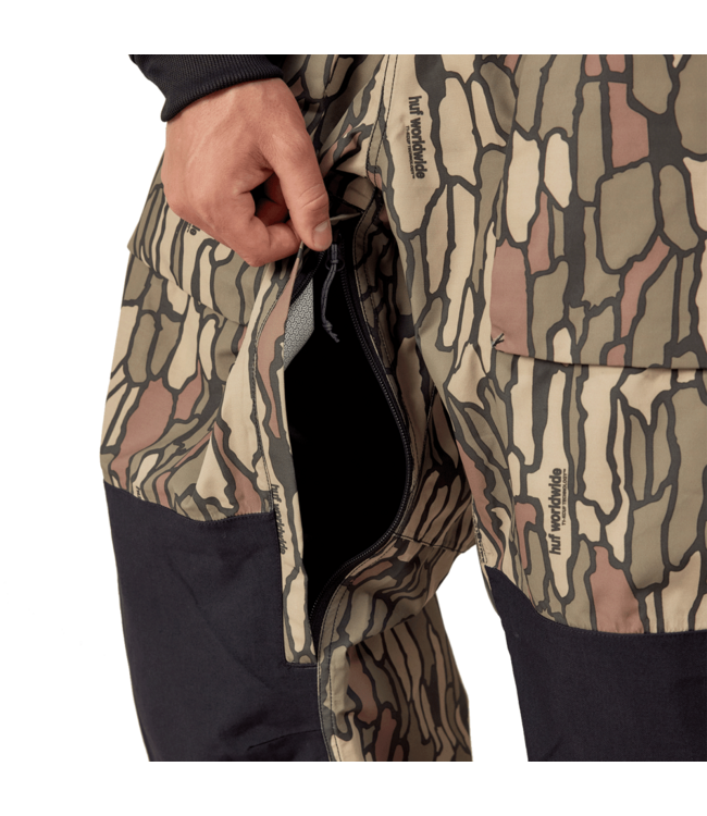 686 x HUF MENS 2.5L GHOST SNOW PANTS BARK PRINT 2025