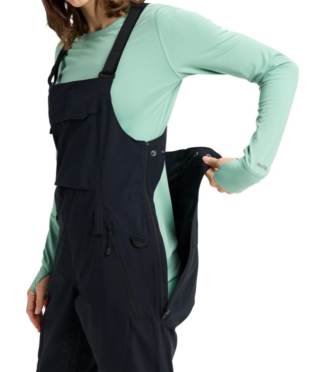 BURTON WOMENS RESERVE STRETCH BIB PANTS TRUE BLACK 2027