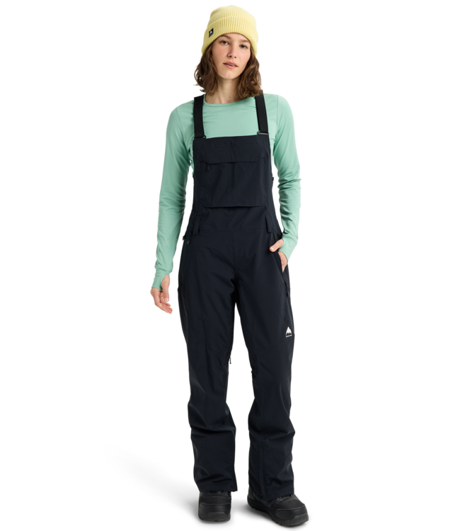 BURTON WOMENS RESERVE STRETCH BIB PANTS TRUE BLACK 2027