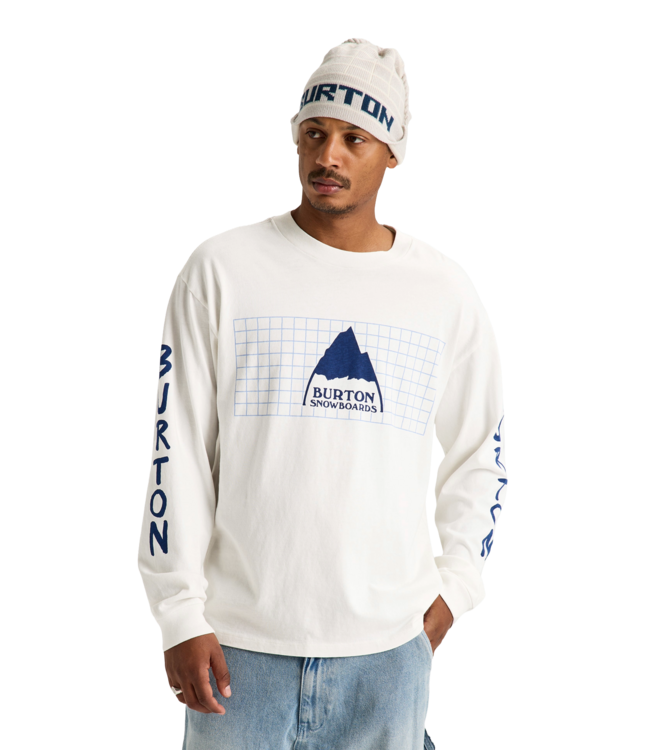 BURTON MENS 50/50 80'S LONG SLEEVE TEE STOUT WHITE