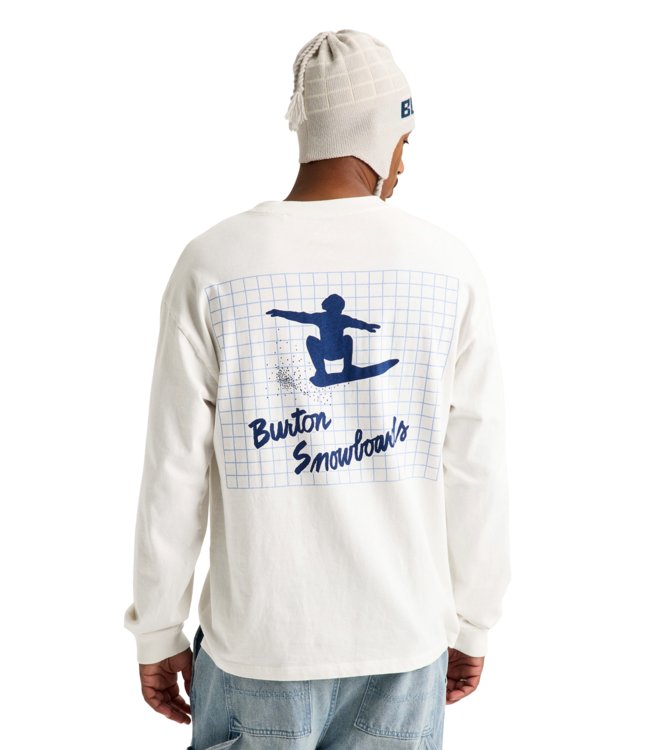 BURTON MENS 50/50 80'S LONG SLEEVE TEE STOUT WHITE