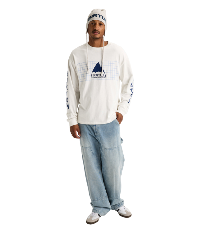 BURTON MENS 50/50 80'S LONG SLEEVE TEE STOUT WHITE