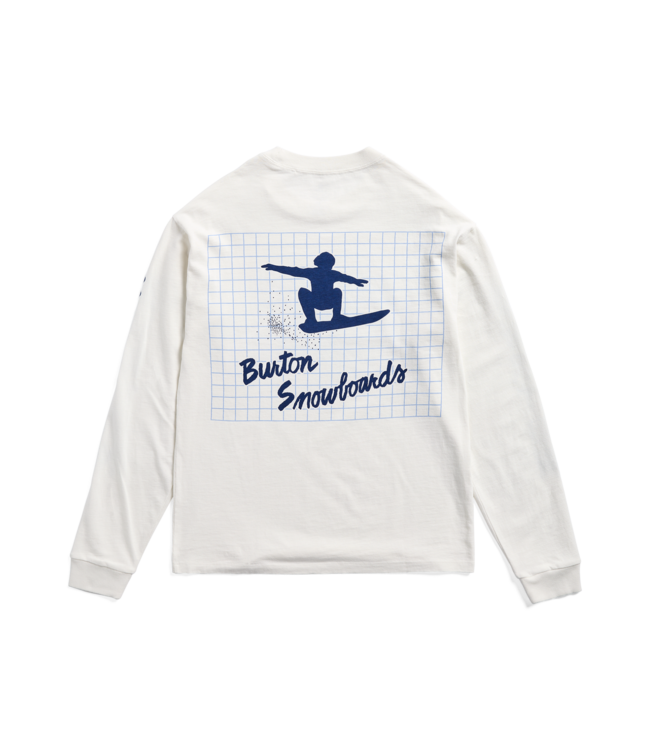 BURTON MENS 50/50 80'S LONG SLEEVE TEE STOUT WHITE