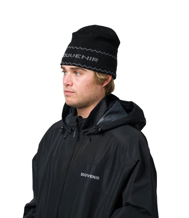 SOUVENIR MENS JACQUARD SKULLY BEANIE BLACK 2027