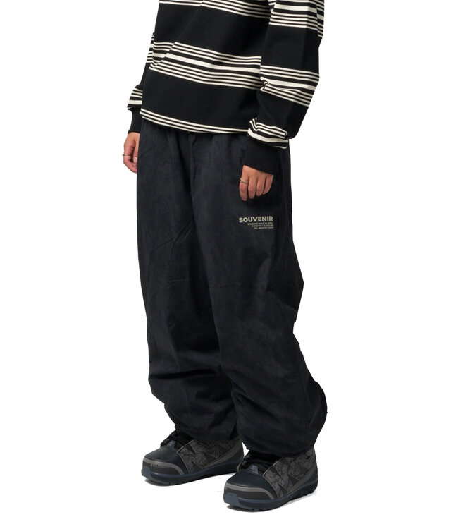 SOUVENIR MENS PARACHUTE PANTS BLACK BLOTCH PRINT 2027