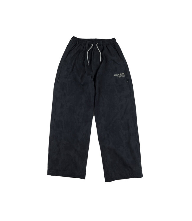 SOUVENIR MENS PARACHUTE PANTS BLACK BLOTCH PRINT 2027