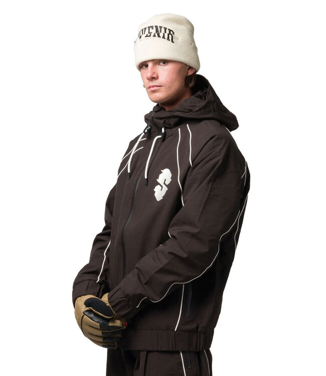 SOUVENIR MENS INSULATED TRACK JACKET COCOA 2027