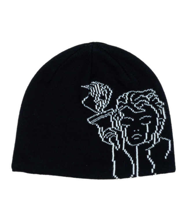 BEYOND MEDALS MENS JACQUARD BEANIE ANGEL BLACK 2027