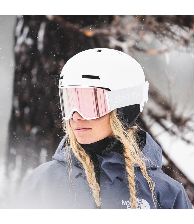 SMITH SQUAD MAG GOGGLE WHITE VAPOR W/ CHROMAPOP EVERYDAY ROSE GOLD MIRROR + CHROMAPOP STORM ROSE FLASH 2027