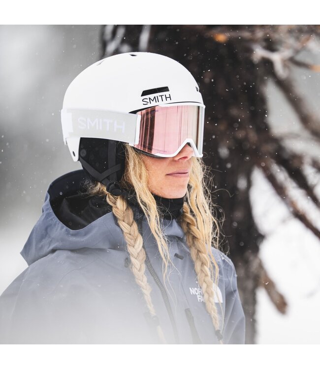 SMITH SQUAD MAG GOGGLE WHITE VAPOR W/ CHROMAPOP EVERYDAY ROSE GOLD MIRROR + CHROMAPOP STORM ROSE FLASH 2027