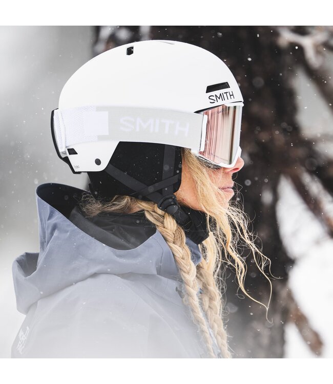 SMITH SQUAD MAG GOGGLE WHITE VAPOR W/ CHROMAPOP EVERYDAY ROSE GOLD MIRROR + CHROMAPOP STORM ROSE FLASH 2027