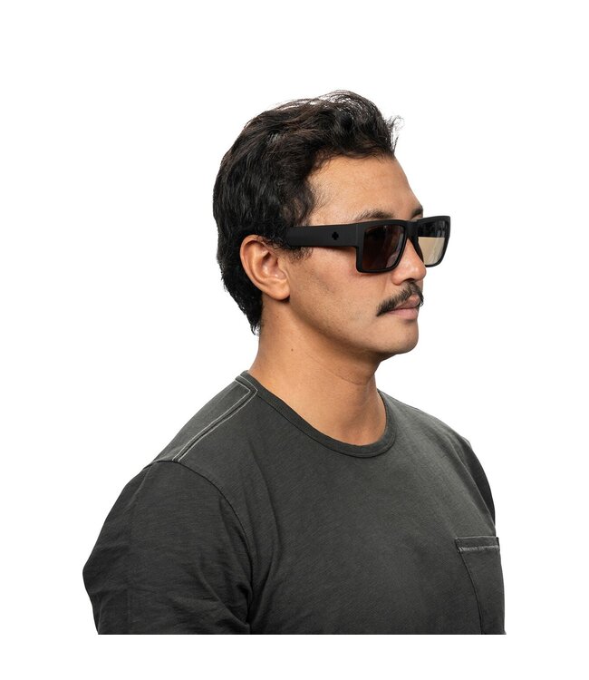 SPY CYRUS SUNGLASSES SOFT MATTE BLACK FADE w/ HAPPY GREY BLACK MIRROR