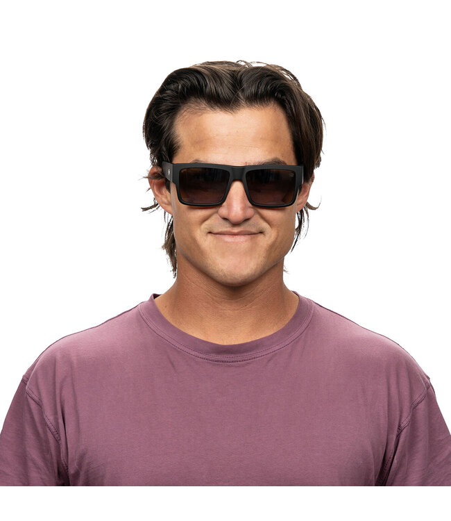 SPY CYRUS SUNGLASSES SOFT MATTE BLACK FADE w/ HAPPY GREY BLACK MIRROR
