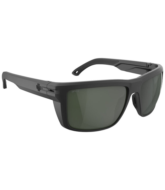 SPY OVERHAUL MATTE BLACK SUNGLASSES w/ HAPPY GREY GREEN