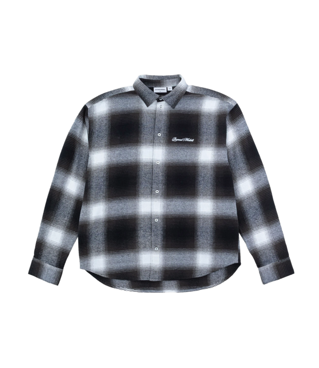 BEYOND MEDALS MENS FADED CHECK SHIRT BLACK 2027