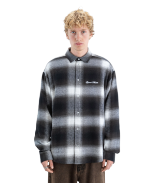 BEYOND MEDALS BEYOND MEDALS MENS FADED CHECK SHIRT BLACK 2027